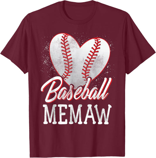 Baseball Memaw Baseball Player T-Shirt - T-Shirt | Maroon