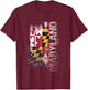 Maryland State USA Flag Souvenir Gift T-Shirt - T-Shirt | Maroon