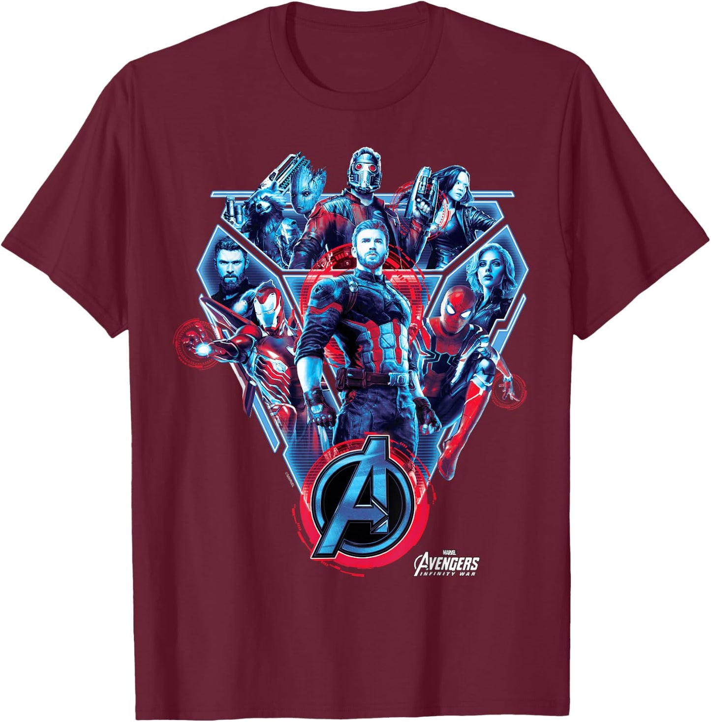 Marvel Avengers Infinity War Tech Group Graphic T-Shirt - T-Shirt | Maroon