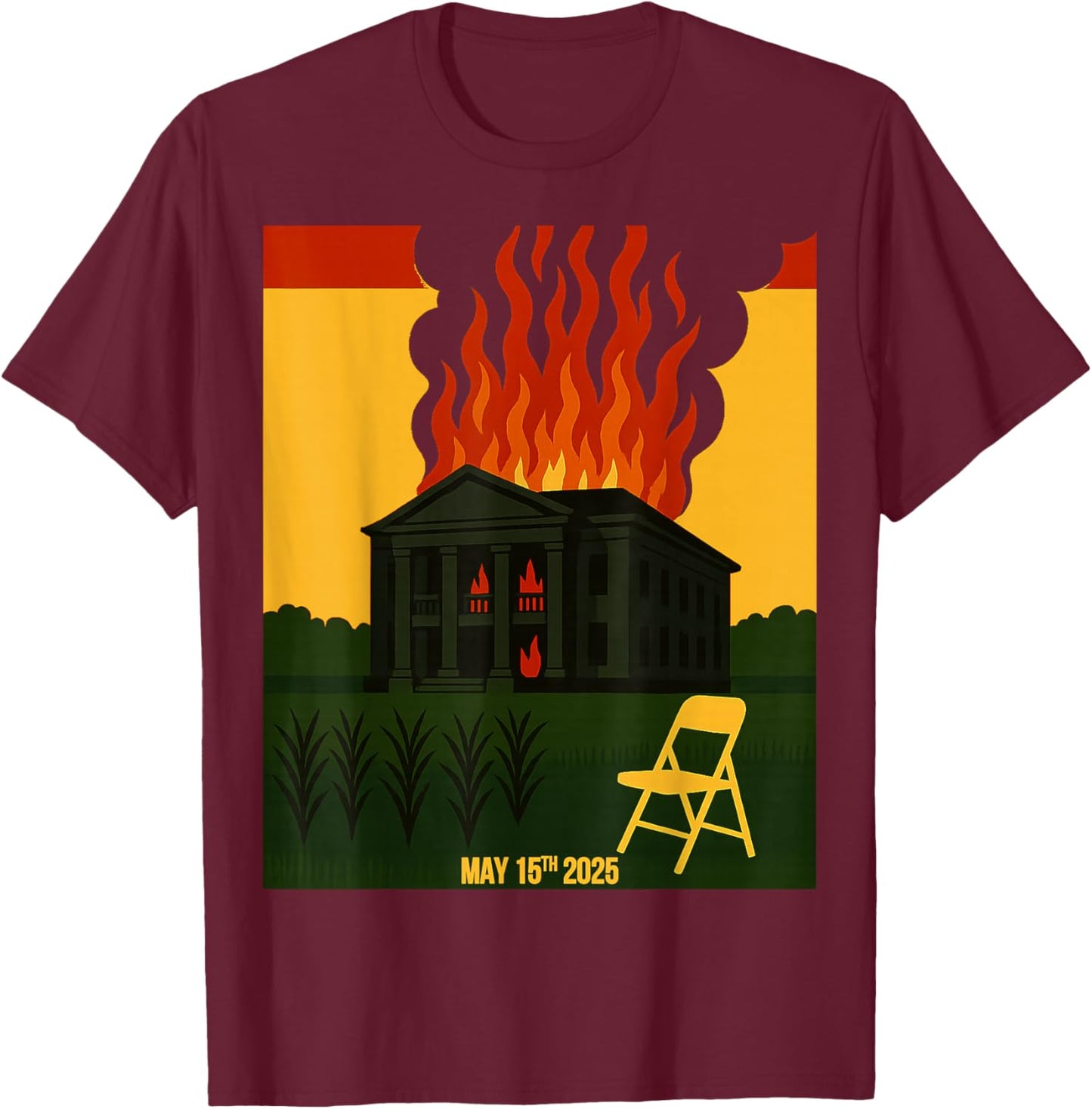 Juneteenth Folding Chair Antebellum Nottaway Plantation RBG T-Shirt - T-Shirt | Maroon