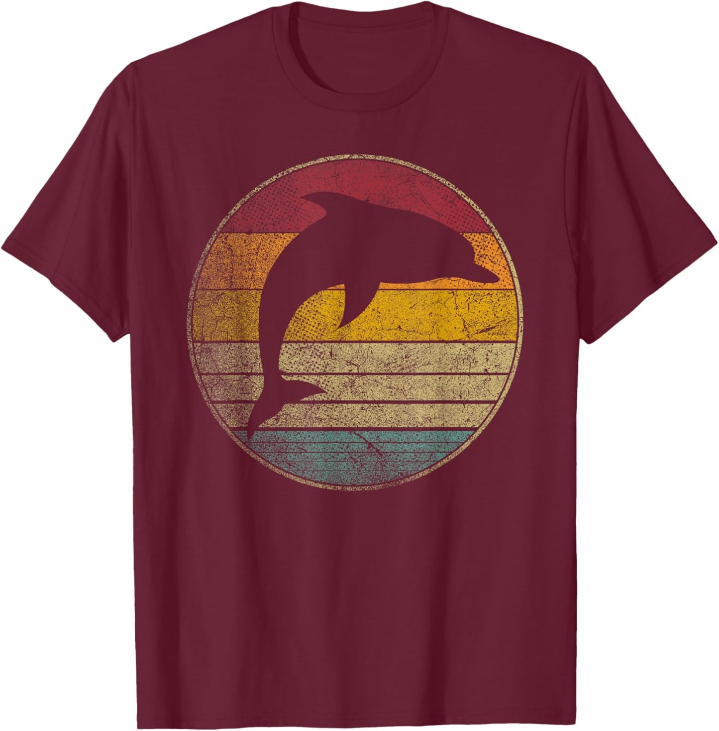 Dolphin - Vintage Birthday Mother's Father's Day T-Shirt - T-Shirt | Maroon