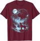 Black Labradoodle Howling to the Moon Retro 90's Doodle Dog T-Shirt - T-Shirt | Maroon
