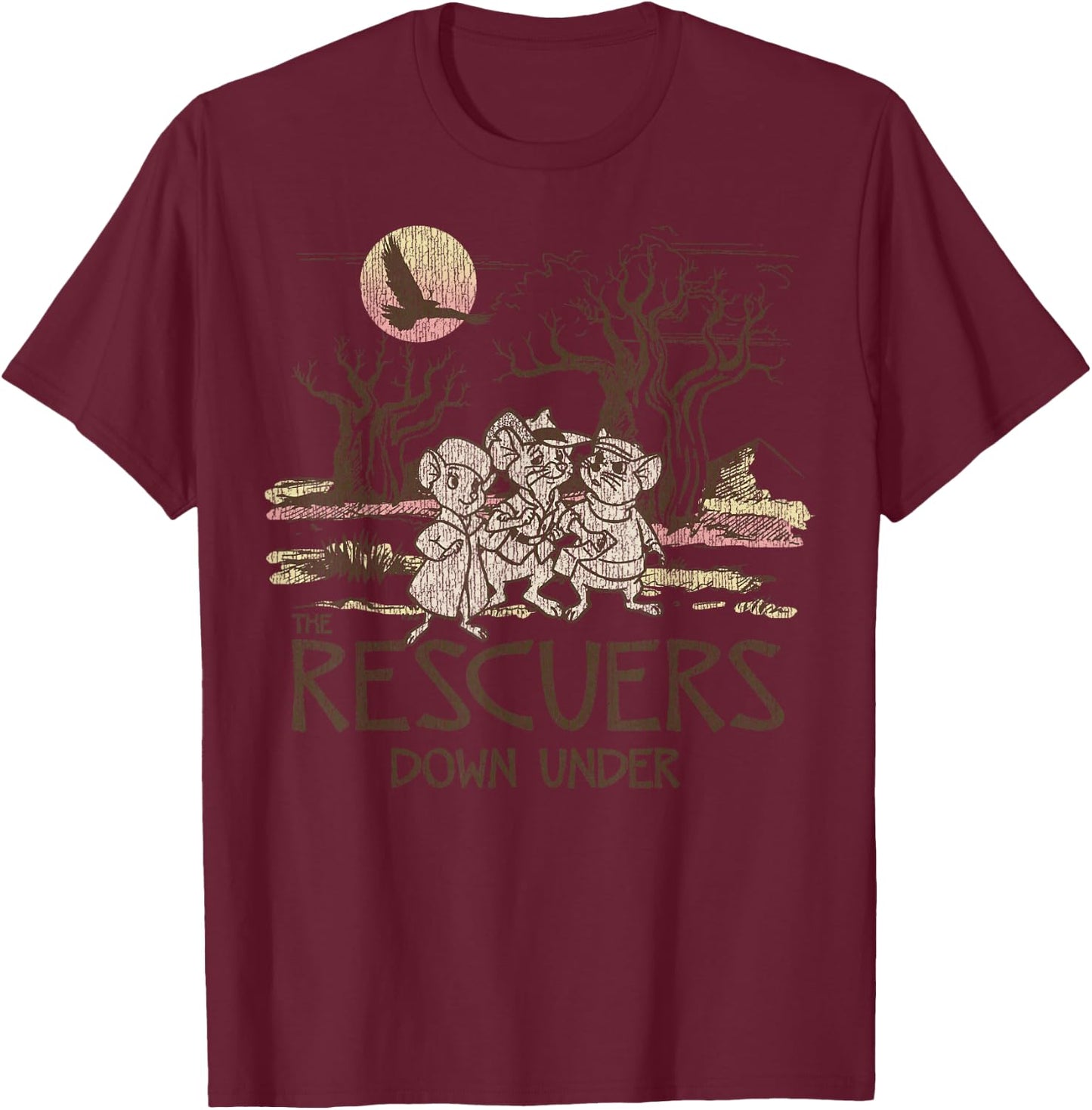 Disney Rescuers Down Under Adventure Mice T-Shirt - T-Shirt | Maroon