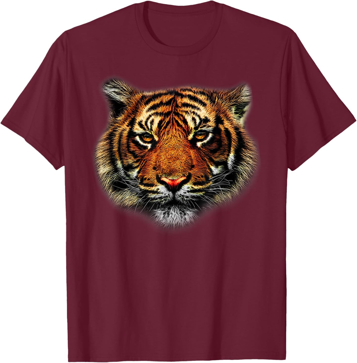 Tiger Eyes Animal Print Leopard Cheetah Head Lion Cat Shirt Women Kids T-Shirt - T-Shirt | Maroon