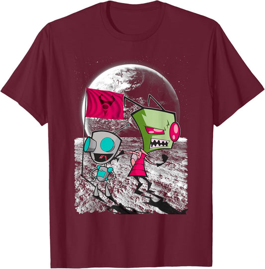Nickelodeon Invader Zim Man on the Moon T-Shirt - T-Shirt | Maroon