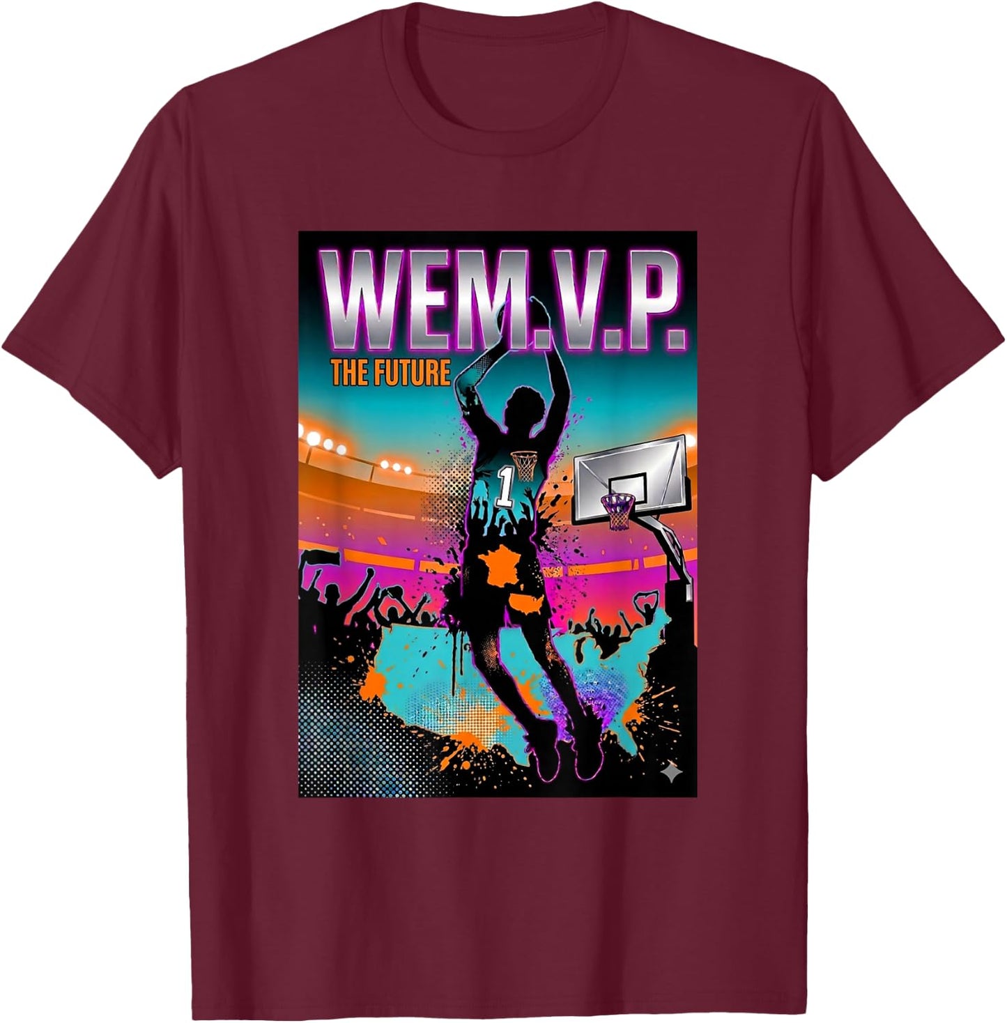 THE Future WEM WEM.V.P. Basketball Goat from France T-Shirt - T-Shirt | Maroon