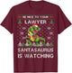 Lawyer Ugly Christmas Santa Dinosaur T-Shirt - T-Shirt | Maroon