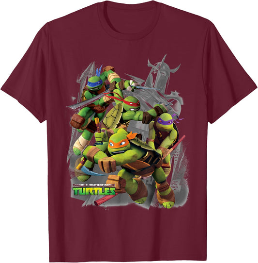 Teenage Mutant Ninja Turtles Versus Shredder T-Shirt - T-Shirt | Maroon