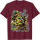 Teenage Mutant Ninja Turtles Versus Shredder T-Shirt - T-Shirt | Maroon