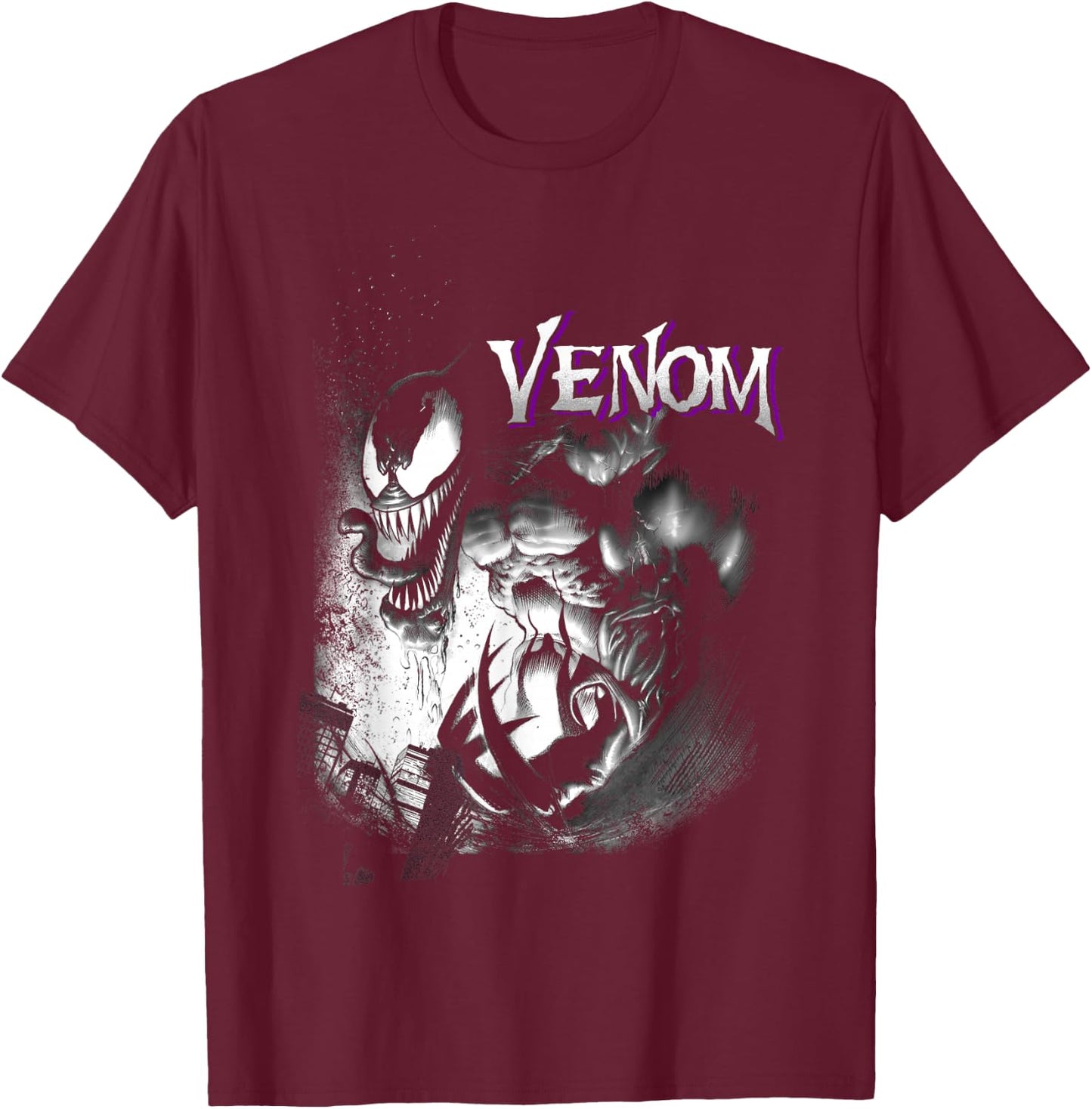 Marvel Venom City Shadows Graphic T-Shirt - T-Shirt | Maroon