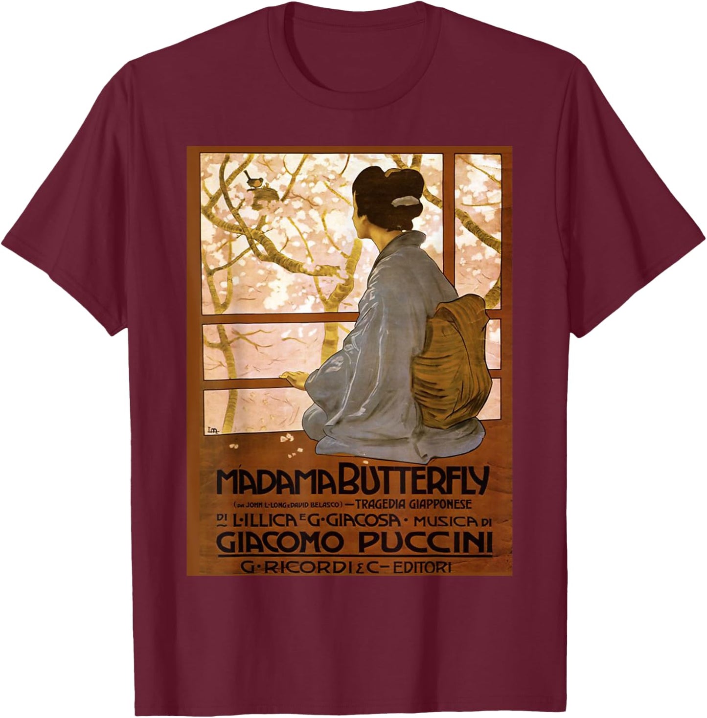 Vintage poster - Madama Butterfly Retro T-Shirt - T-Shirt | Maroon