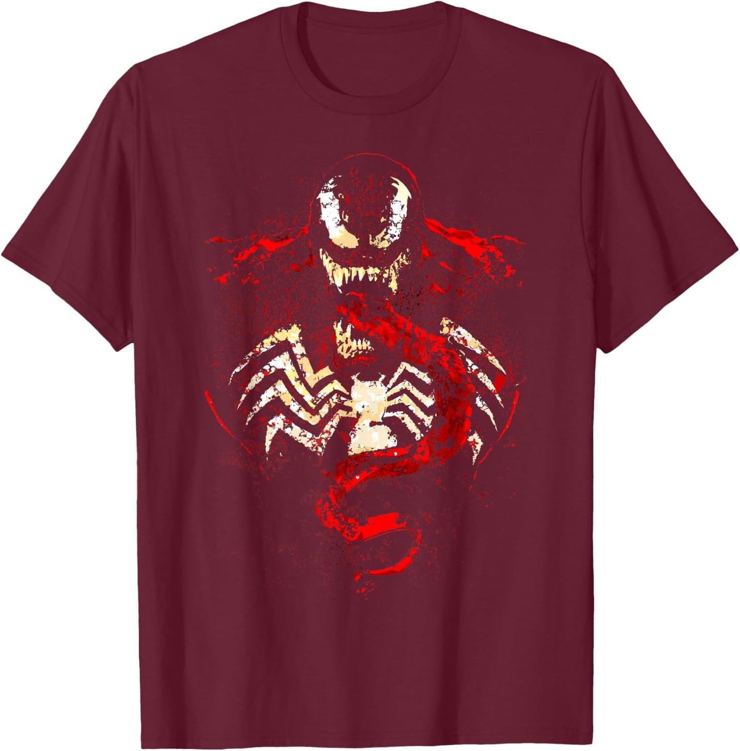 Marvel Venom Splatter Tongue Cut-Out Graphic T-Shirt - T-Shirt | Maroon