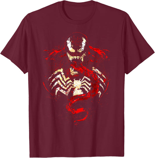 Marvel Venom Splatter Tongue Cut-Out Graphic T-Shirt - T-Shirt | Maroon
