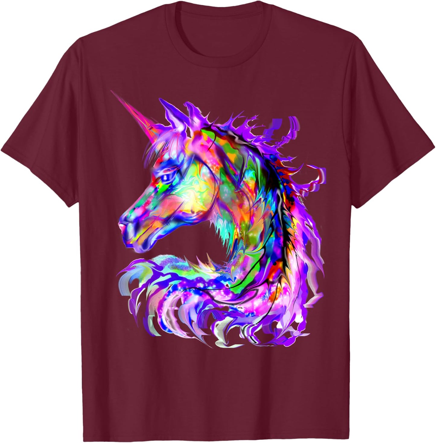 Purple Unicorn Gift Colorful Psychedelic kawaii Trippy alt T-Shirt - T-Shirt | Maroon