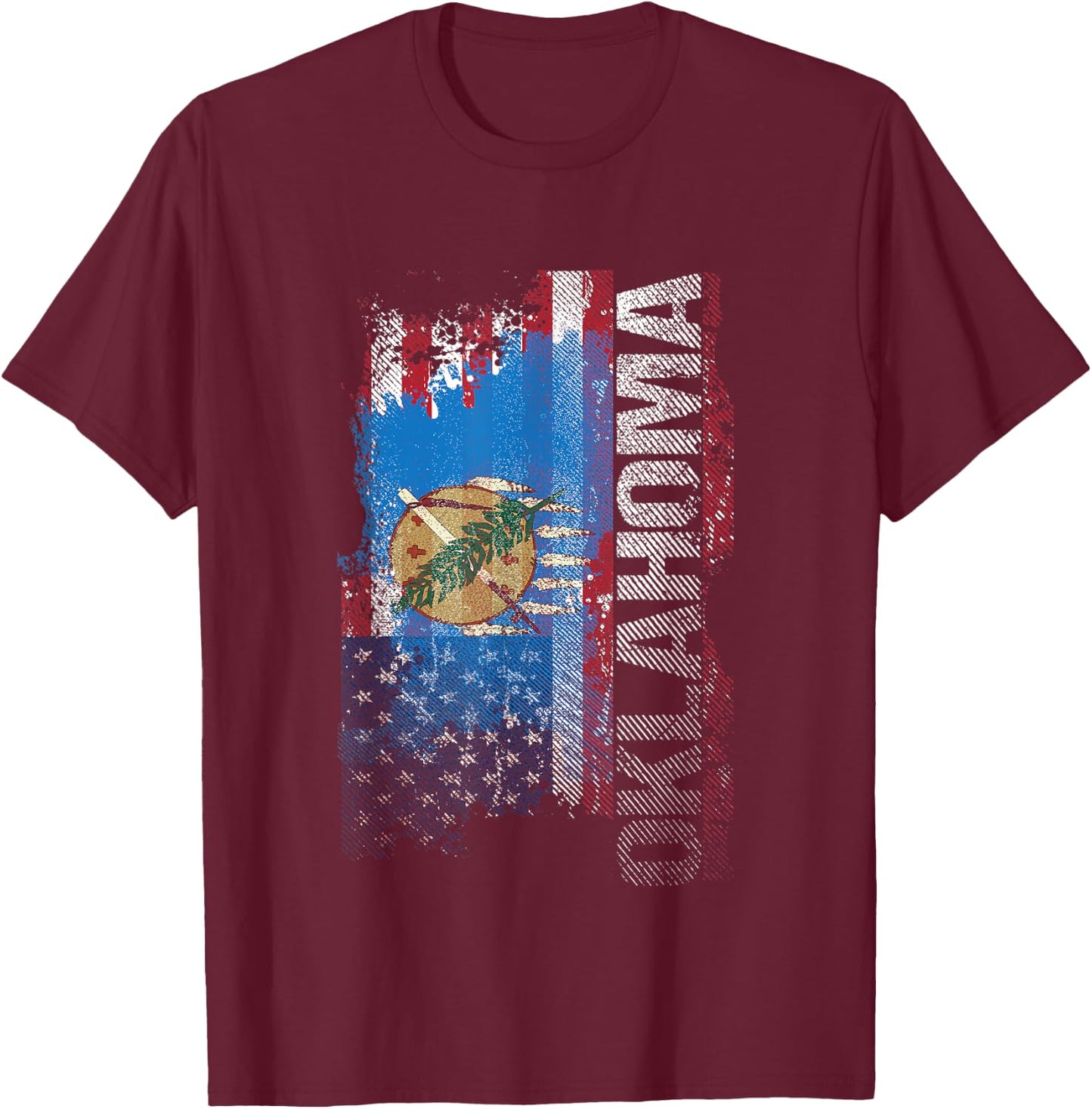 Oklahoma State USA Flag Souvenir Gift Women Kids Men T-Shirt - T-Shirt | Maroon
