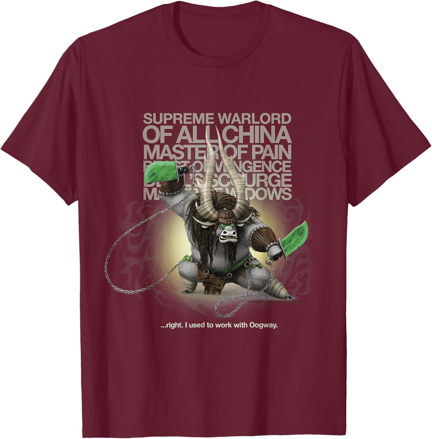 Kung Fu Panda Kai Supreme Warlord Portrait T-Shirt - T-Shirt | Maroon