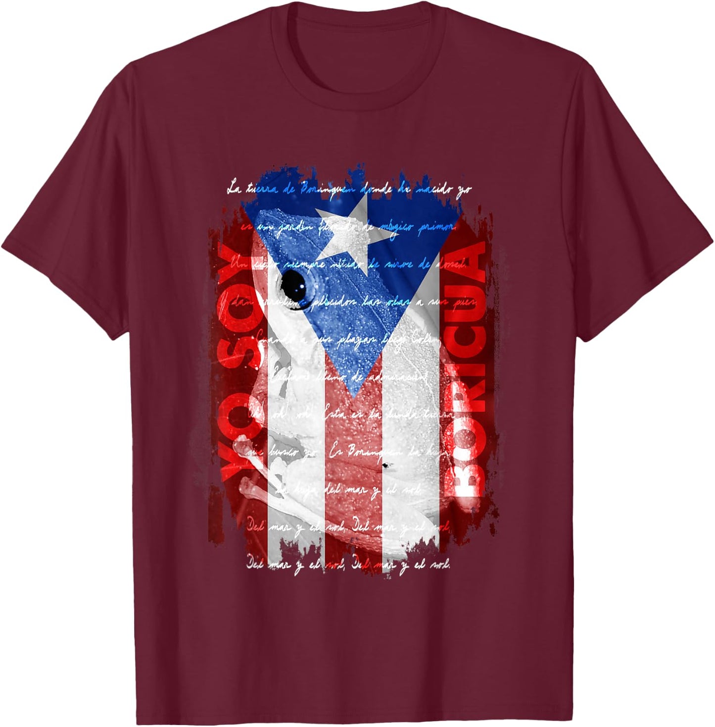 Coqui Shirt, Yo Soy Boricua Puerto Rico Flag Wepa Taino Art T-Shirt - T-Shirt | Maroon
