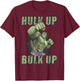 Marvel The Incredible Hulk Tough Hulk Up Bulk Up Badge T-Shirt - T-Shirt | Maroon