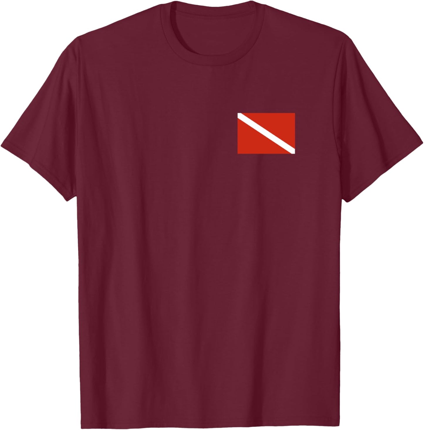 Diver Down Dive Flag Scuba Diving T-Shirt - T-Shirt | Maroon