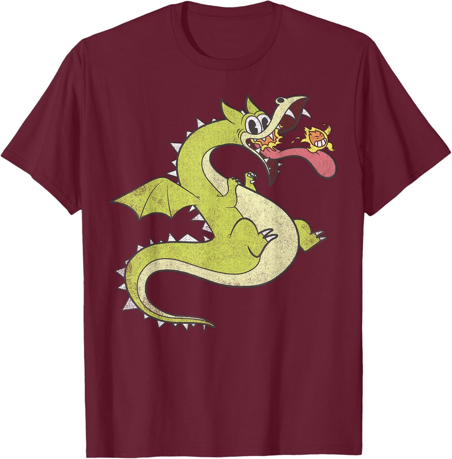 Cuphead Distressed Grim Matchstick T-Shirt - T-Shirt | Maroon