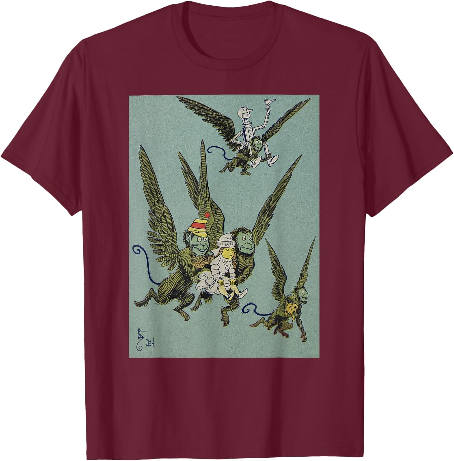 Wizard of OZ Winged Flying Monkey Shirt-Dorothy Toto Tin Man T-Shirt - T-Shirt | Maroon
