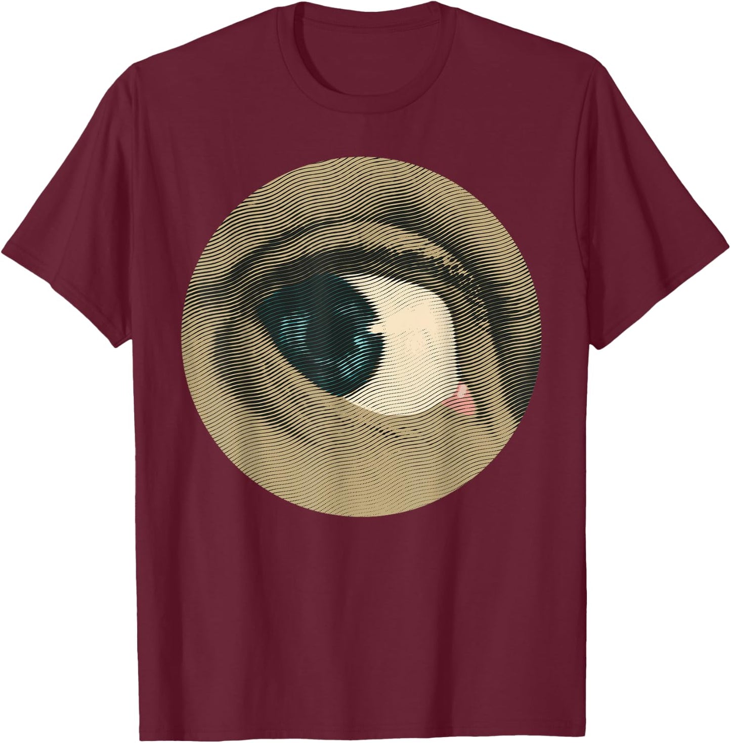 Halftone Eyeball - Vintage Eye Engraving T-Shirt - T-Shirt | Maroon