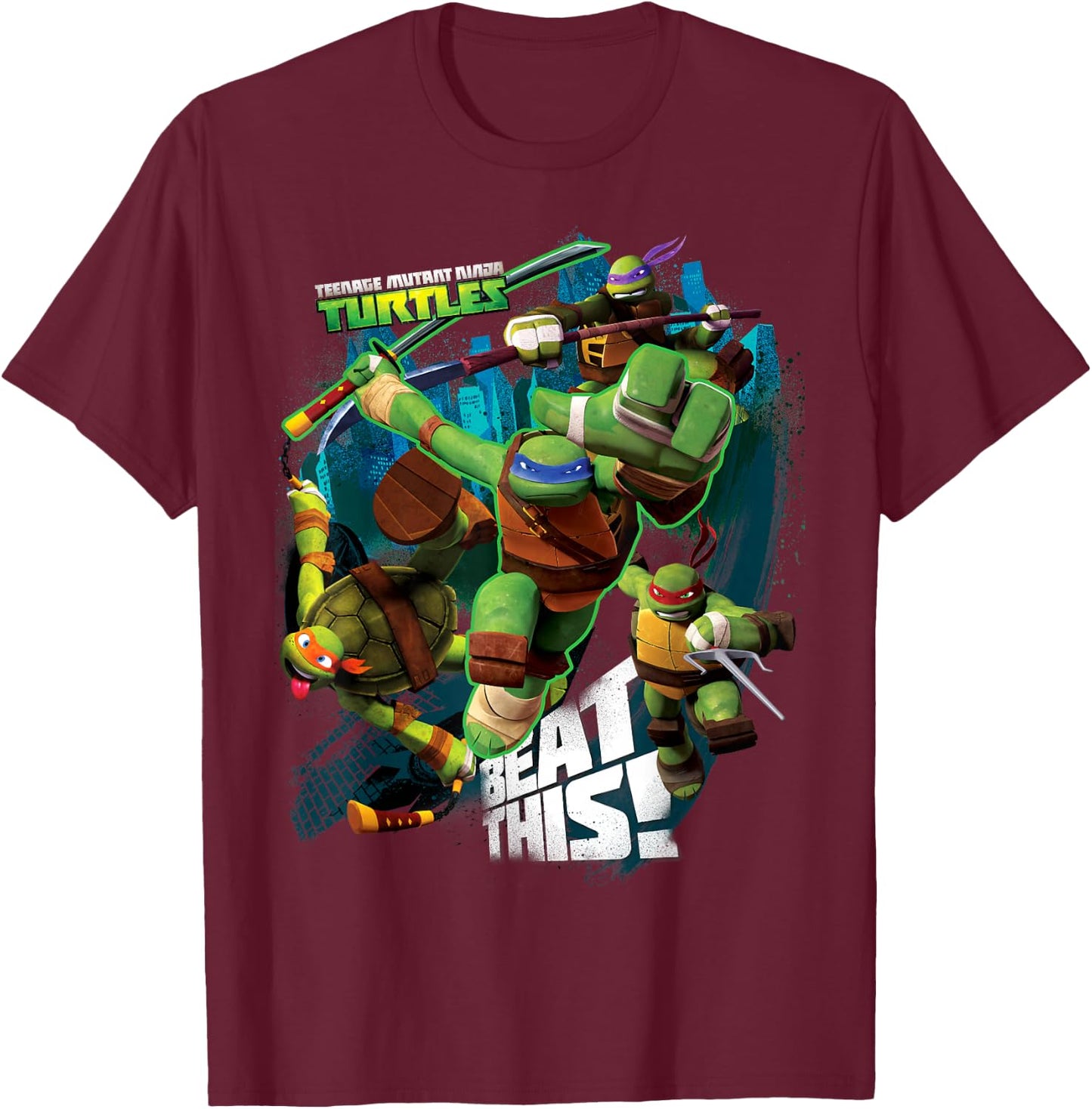 Teenage Mutant Ninja Turtles Beat This T-Shirt - T-Shirt | Maroon