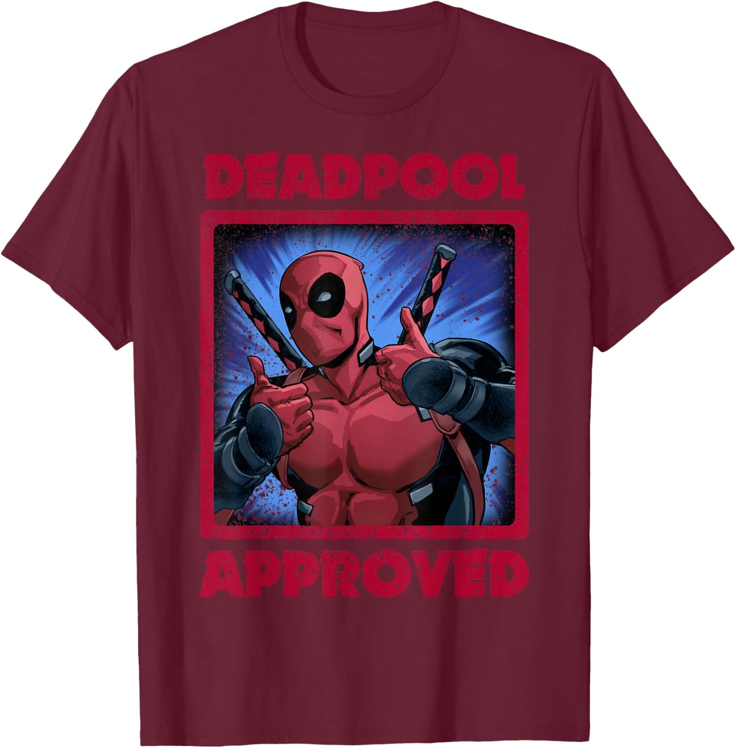 Marvel Deadpool Two Thumbs Up Approved Graphic T-Shirt - T-Shirt | Maroon