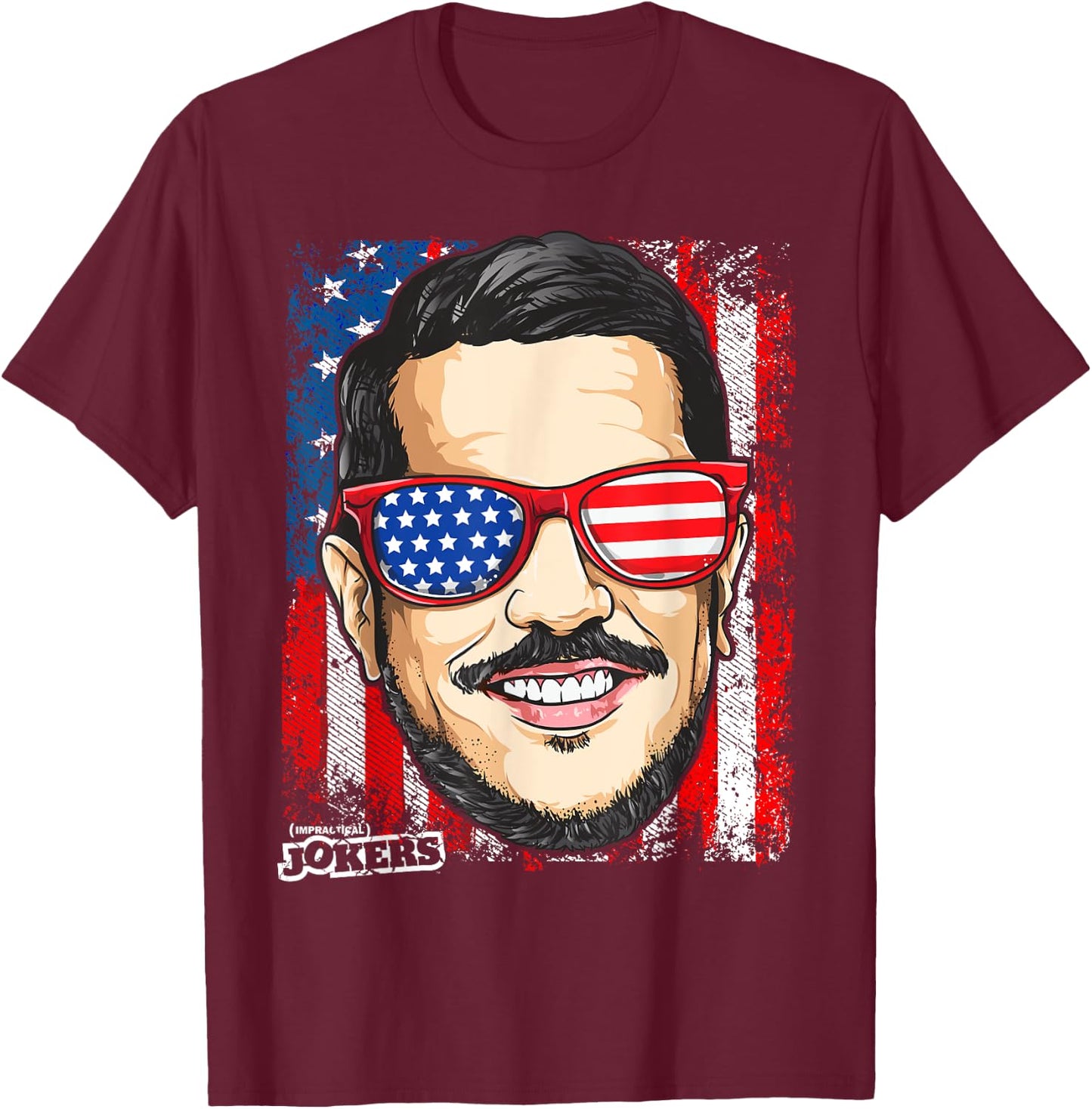 Impractical Jokers Patriotic Sal Hooded T-Shirt - T-Shirt | Maroon