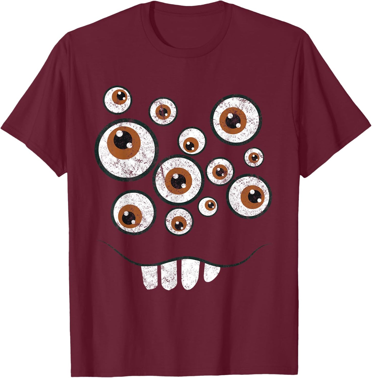 Funny Monster Face Halloween Costume Gift T-Shirt - T-Shirt | Maroon