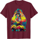 Mandrill Monkey T-Shirt - T-Shirt | Maroon