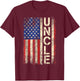 Uncle American Flag Father's Day T-Shirt - T-Shirt | Maroon