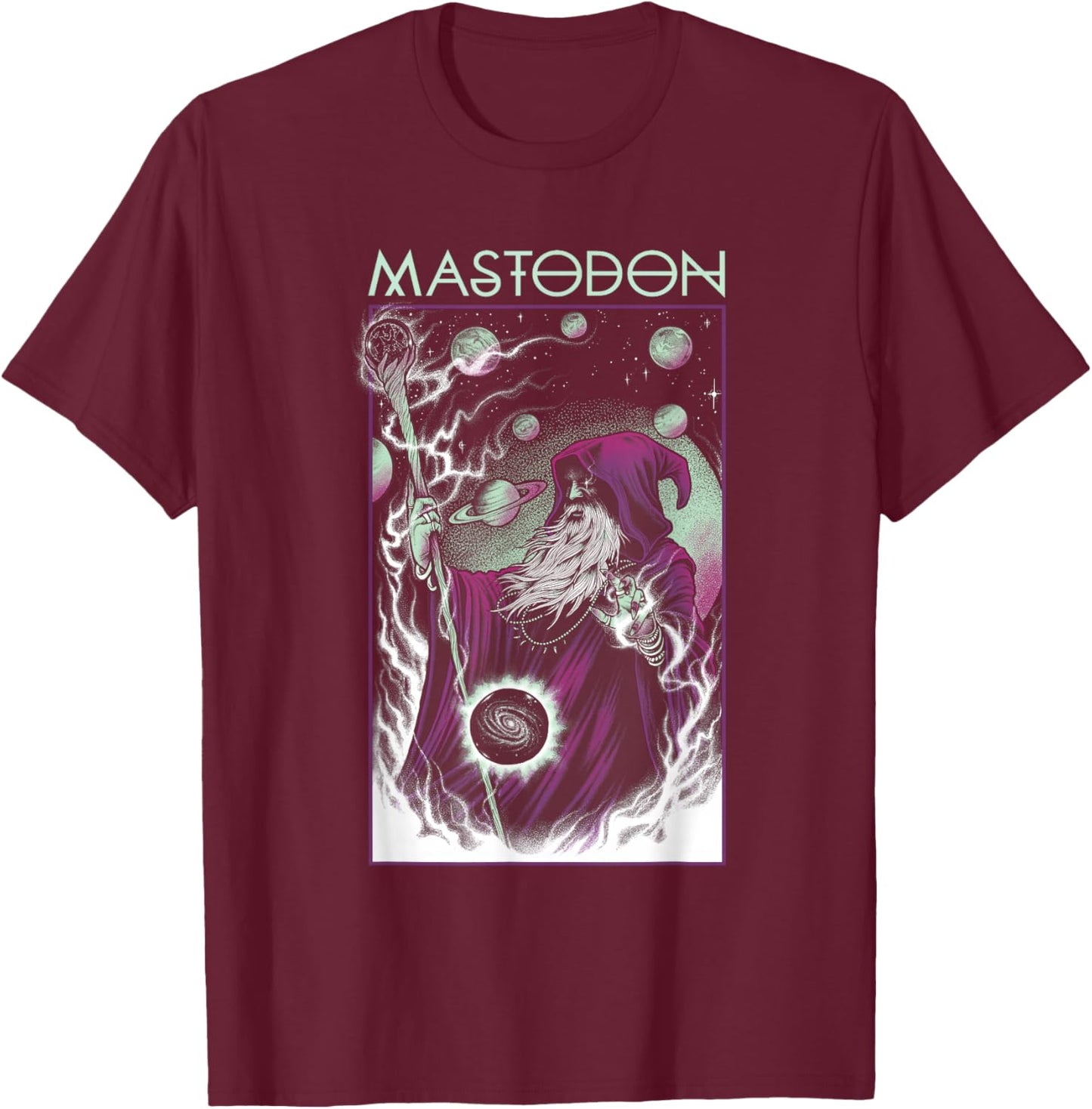 Mastodon The Infinite Arc Tour Saratoga Springs T-Shirt - T-Shirt | Maroon