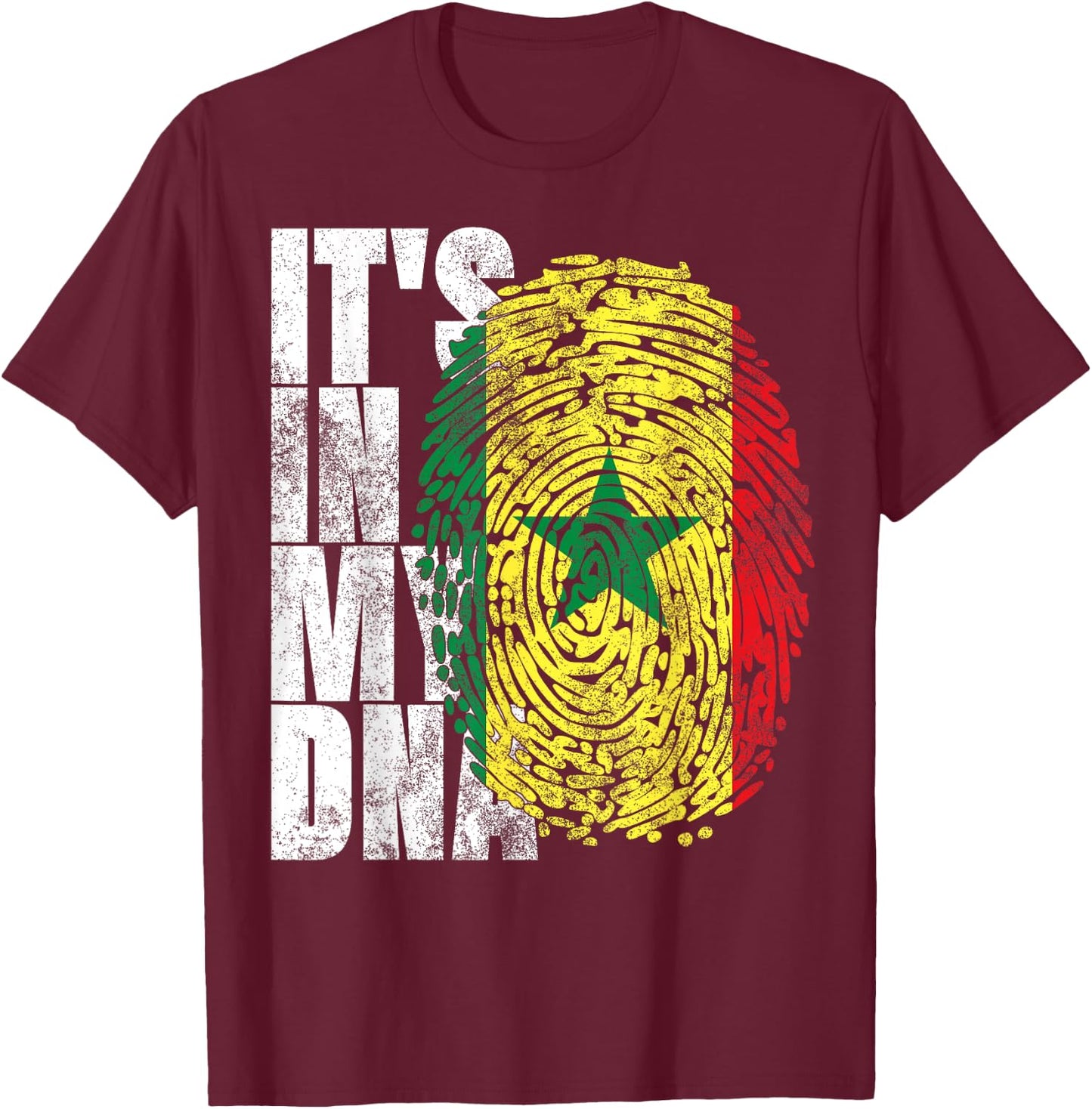 It's In My DNA Senegalese African Gifts Proud Senegal Flag T-Shirt - T-Shirt | Maroon