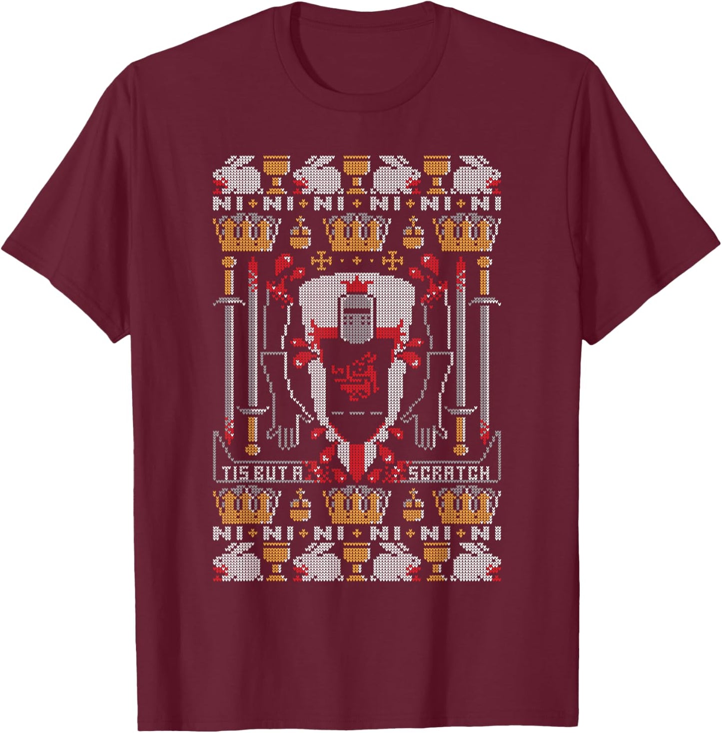 Black Knight / Holy Grail / Legs Off / Funny British Comedy T-Shirt - T-Shirt | Maroon
