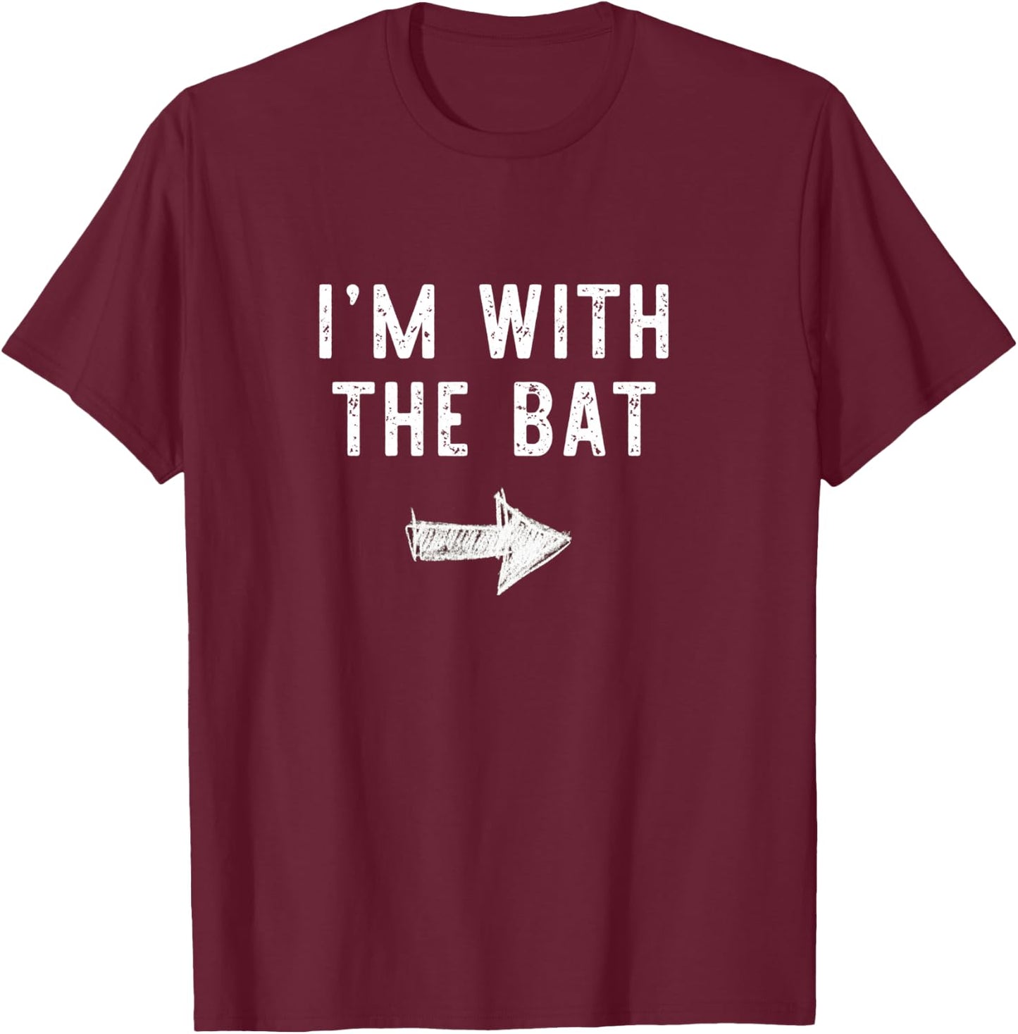 I'm With The Bat Costume Halloween Matching Couple T-Shirt - T-Shirt | Maroon