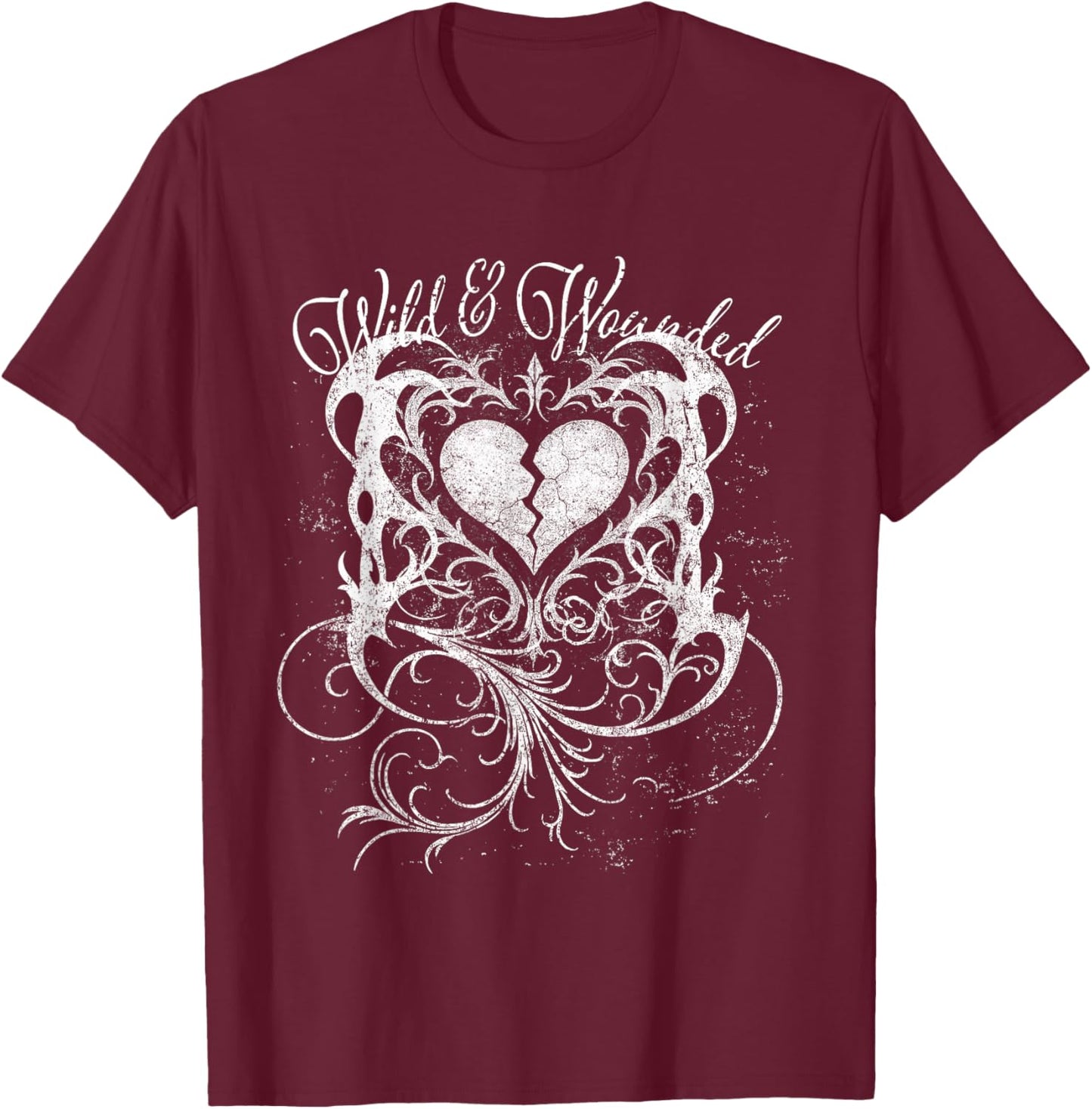 Grunge Goth Y2k Vintage Graphic Gothic Dark Romance Emo Sad T-Shirt - T-Shirt | Maroon