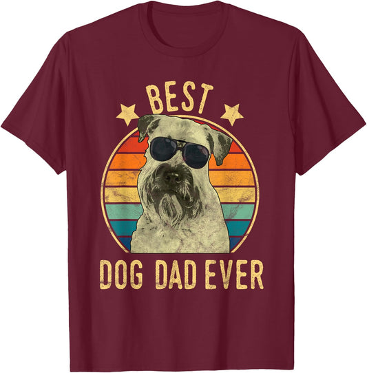 Best Dog Dad Ever Soft Coated Wheaten Terrier Father's Day T-Shirt - T-Shirt | Maroon