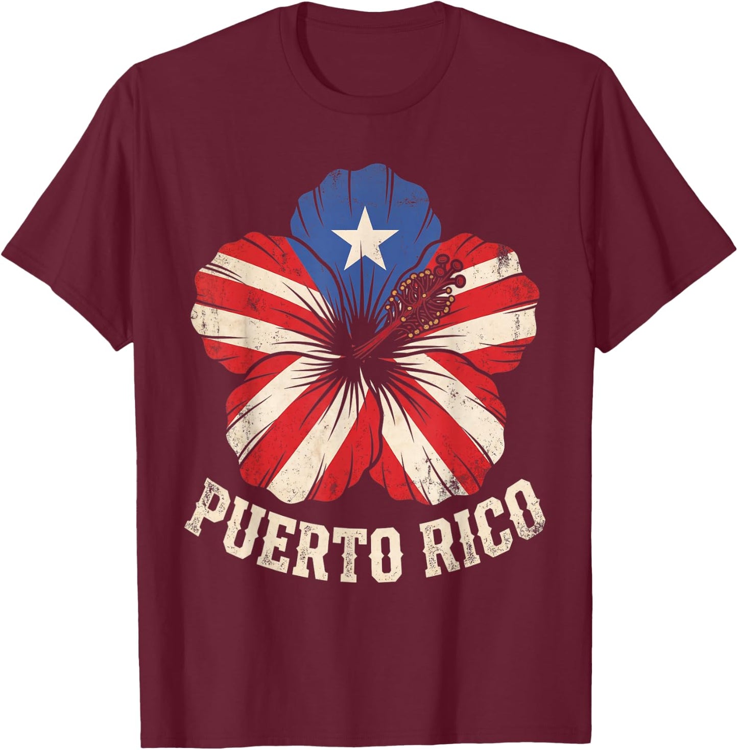 Puerto Rico Flag Patriotic Funny PR Rican Pride Boricua T-Shirt - T-Shirt | Maroon