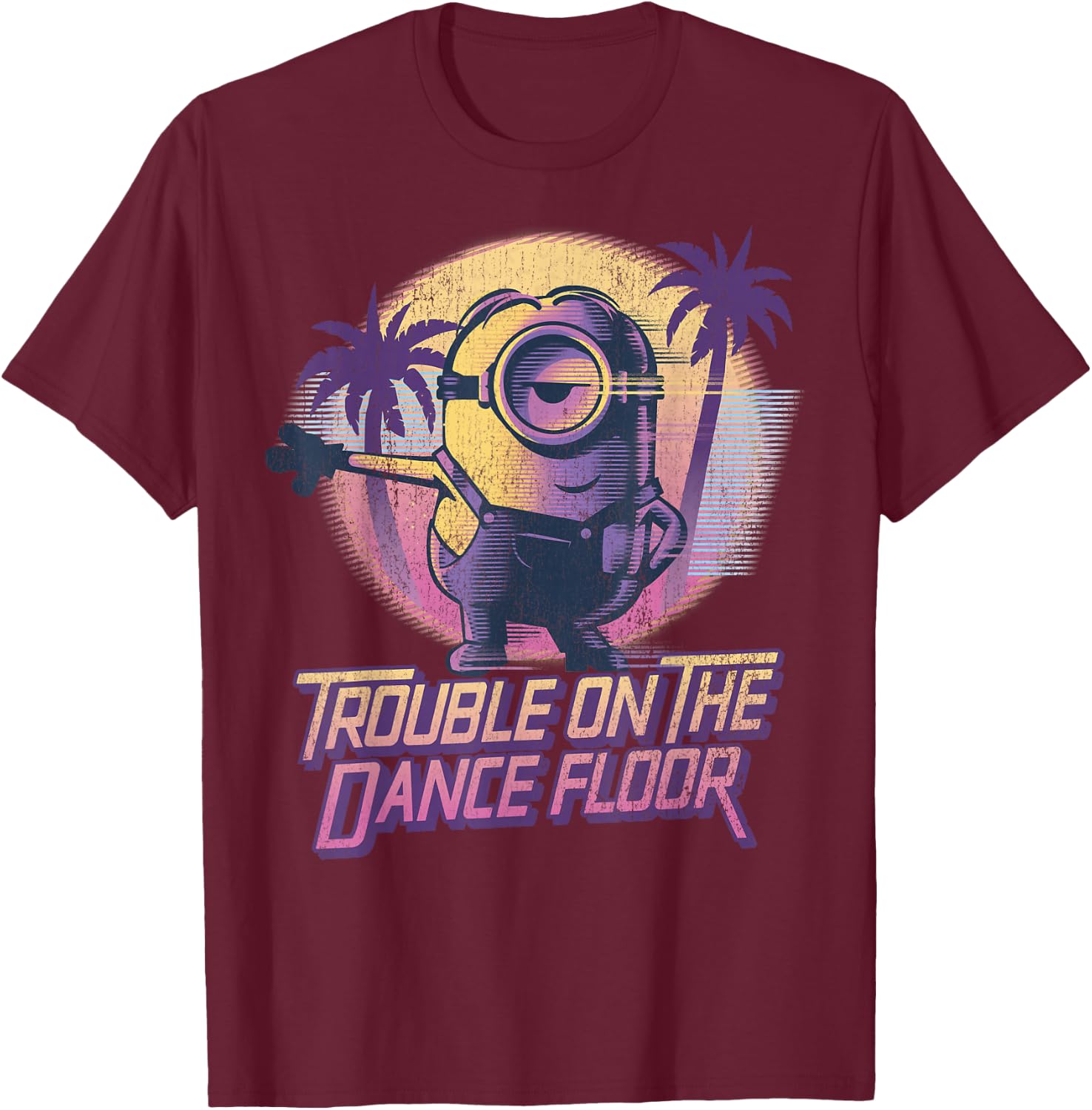 Despicable Me Minions Tropical Dance Trouble Graphic T-Shirt - T-Shirt | Maroon