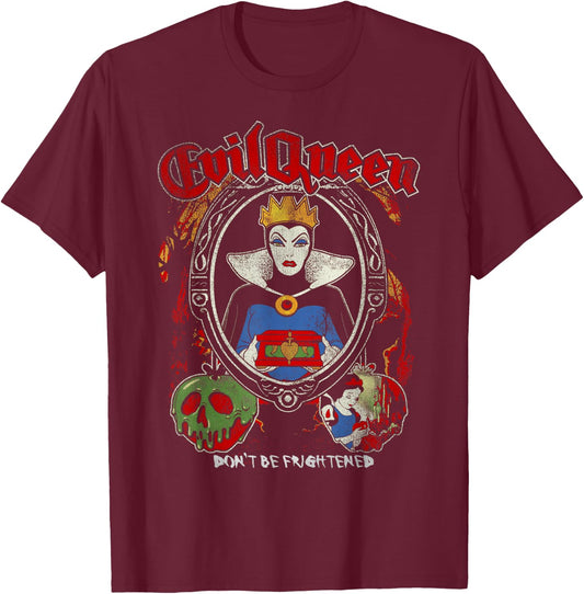 Disney Snow White Evil Queen Don't Be Frightened Distressed T-Shirt - T-Shirt | Maroon