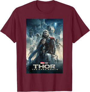 Marvel Studios Thor Dark World Movie Poster Graphic T-Shirt - T-Shirt | Maroon