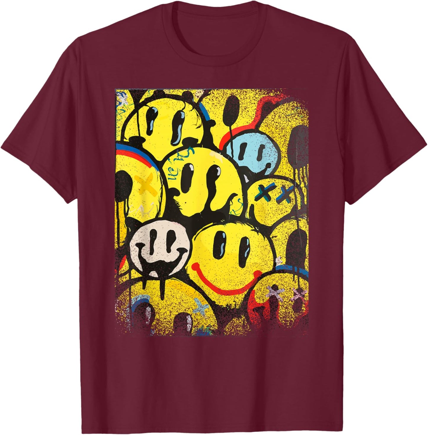 Funny Trippy Vaporwave EDM Rave Festival House Techno T-Shirt - T-Shirt | Maroon