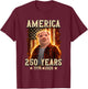 John Pork America 250 Years 250th Anniversary Brainrot Memes T-Shirt - T-Shirt | Maroon
