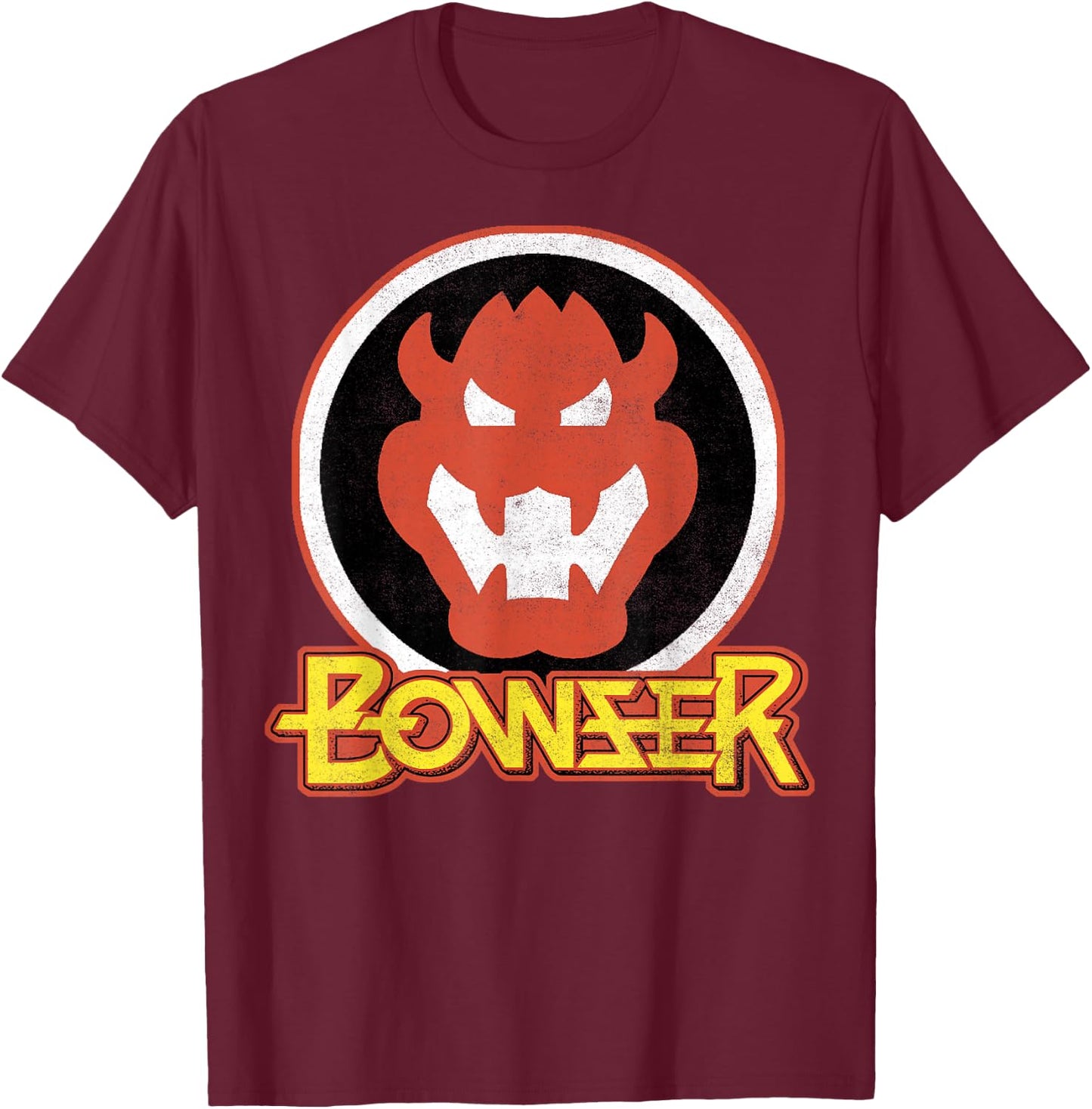 Super Mario Bowser Retro Portrait Graphic T-Shirt - T-Shirt | Maroon