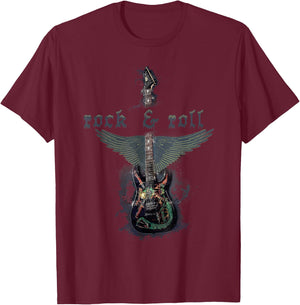 Rock and Roll Guitar product T-Shirt - T-Shirt | Maroon