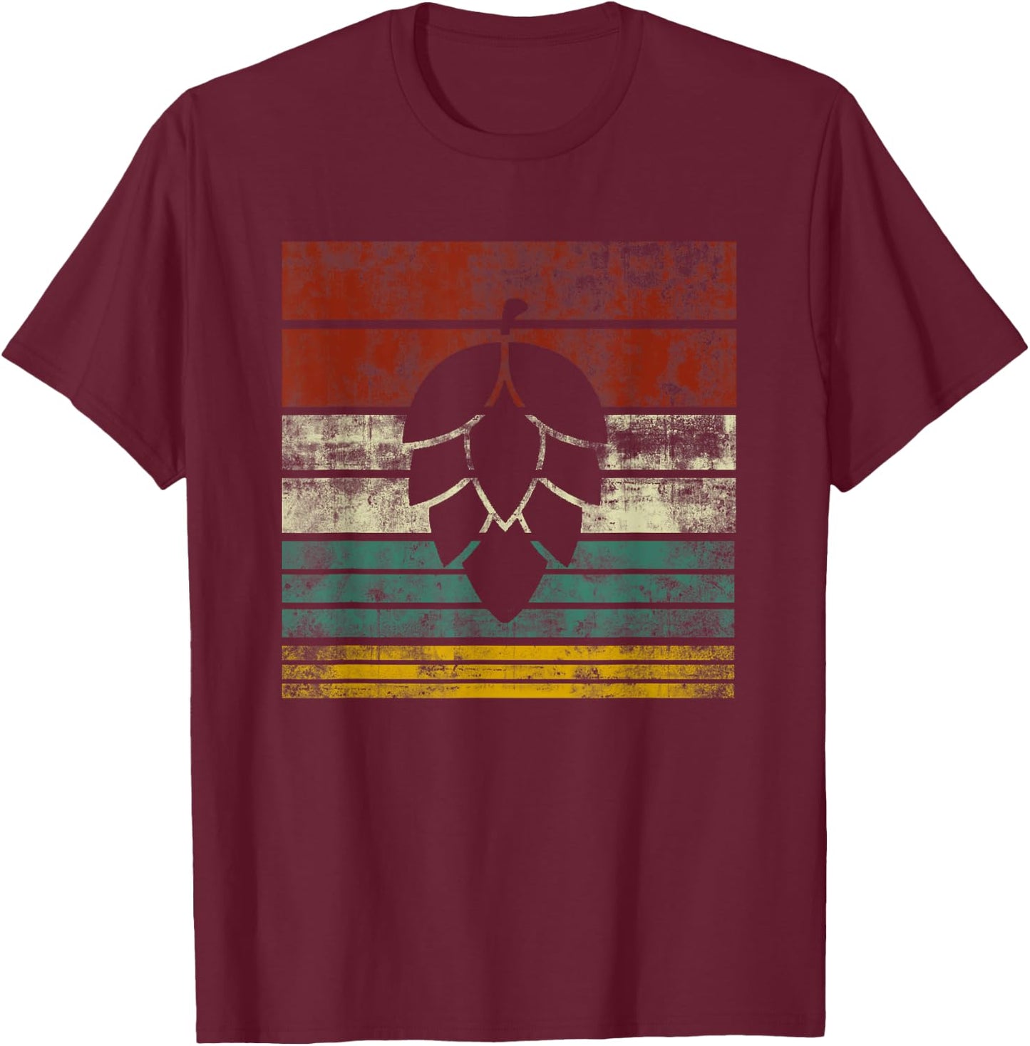 Vintage Hop Leaf Shirt Home Brewers & Lovers of Hoppy Beer T-Shirt - T-Shirt | Maroon