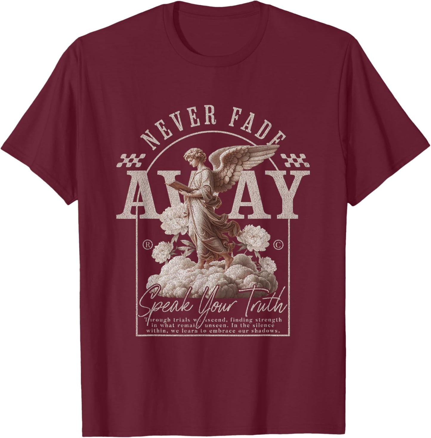 Vintage Y2K Grunge Aesthetic Alt Goth Angel Gothic T-Shirt - T-Shirt | Maroon