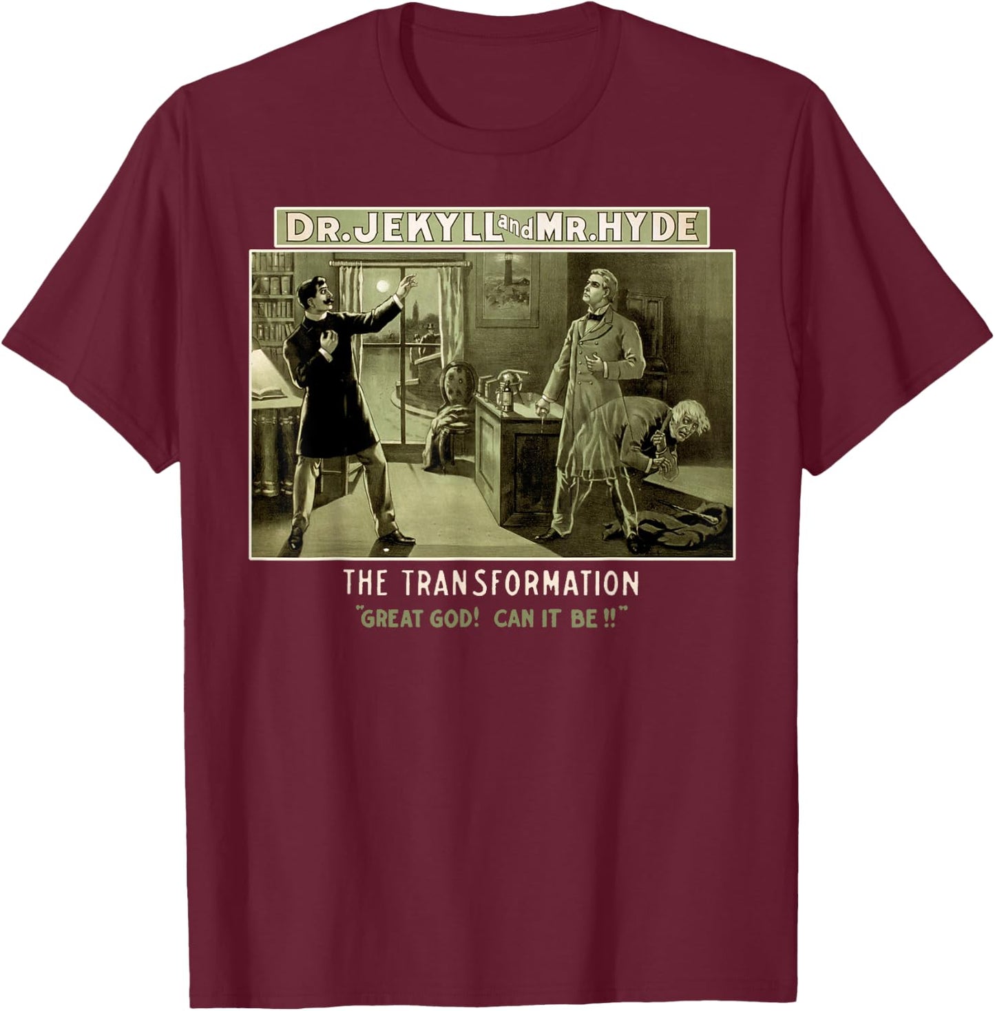 Classic Horror Story Strange Case of Dr. Jekyll and Mr. Hyde T-Shirt - T-Shirt | Maroon