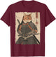 Samurai Cat Warrior Japanese Ukiyo-e Artwork Cat Samurai T-Shirt - T-Shirt | Maroon
